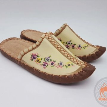 Женские кожаные тапочки Монголия